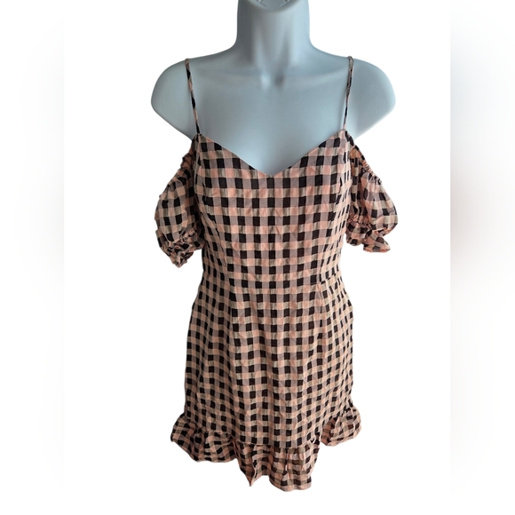 Cosmopolitan Dresses & Skirts - Cosmopolitan X DTP Pink Black Estrella Dress Gingham Dress Size S